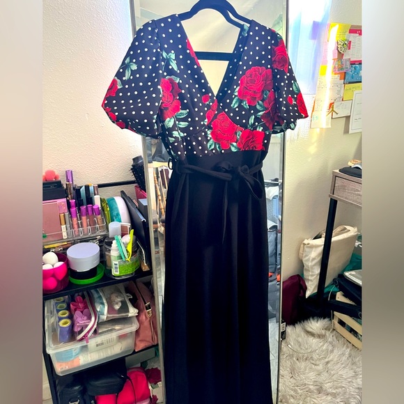 red and black nike jumpsuit